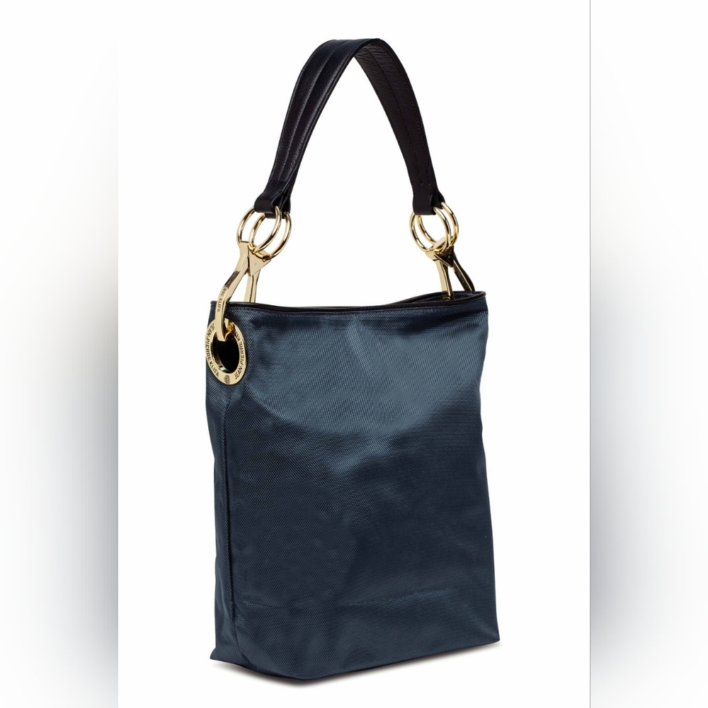 JPK Paris 75 Shoulder Nylon Hobo Bucket Bag Black